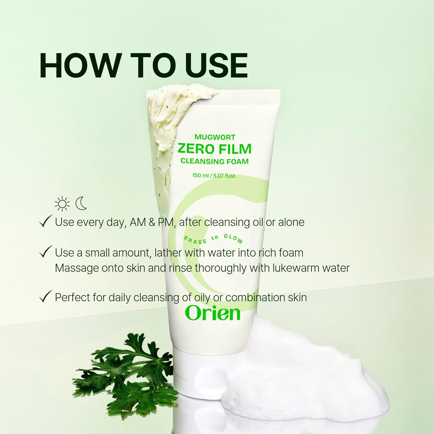 Orien Mugwort Zero Film Cleansing Foam [150ml]	